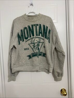 Grey Montana Yellowstone National Park Park Sweatshirt Size Large Regular Medium